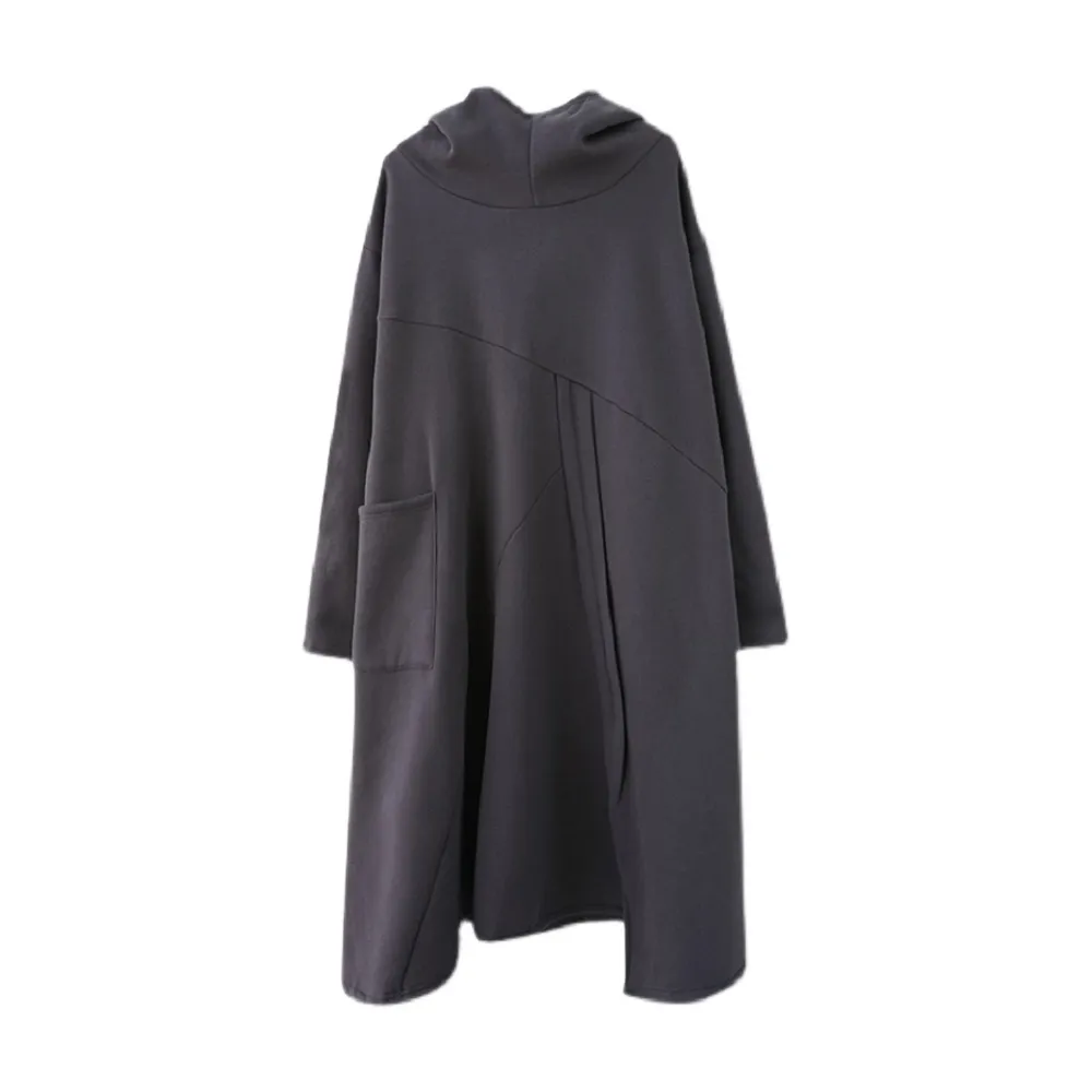 【YOUNGBABY】不規則拼接立領加絨保暖洋裝(L/XL)
