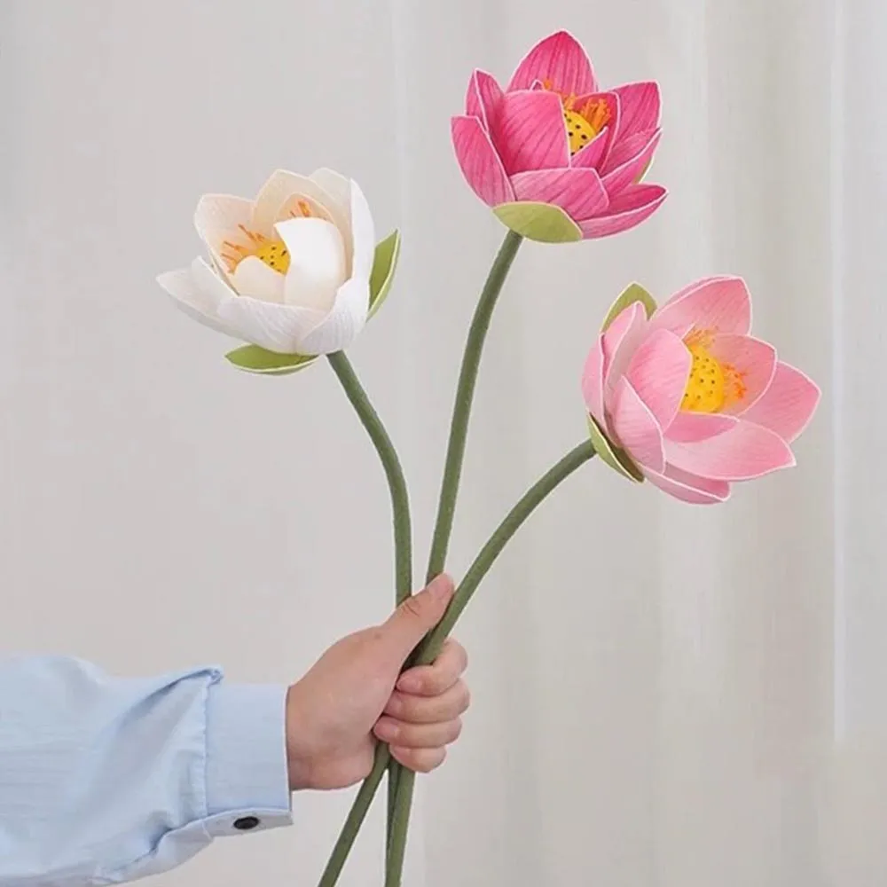 【Floral M】日式上野公園荷花仿真花花材1入組(人造花/仿真花/假花/花藝DIY/裝飾花材)