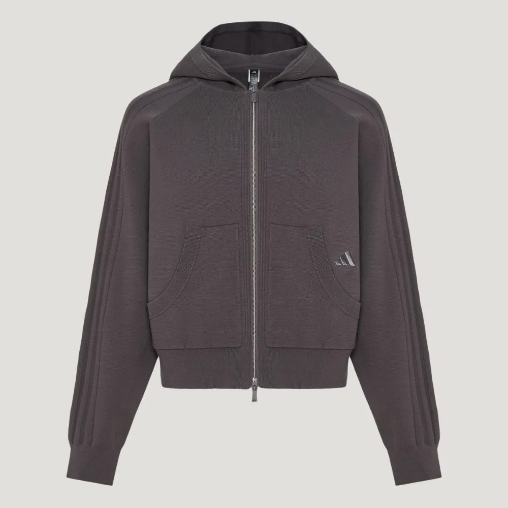 【adidas 愛迪達】外套 女 運動連帽外套 亞規 SFL FF KN JKT炭黑KX0208