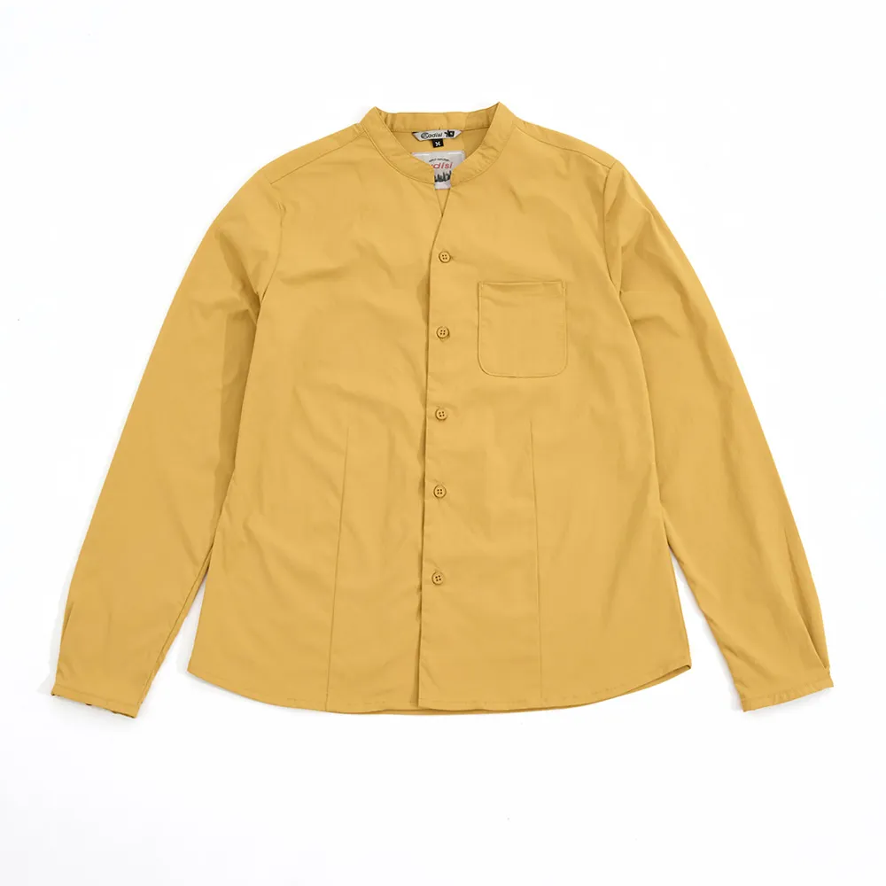 【ADISI】女UPF50+透氣快乾長袖襯衫 AL2411018 銘黃 S-2XL(抗UV 彈性 吸濕 速乾 輕薄 休閒上衣)