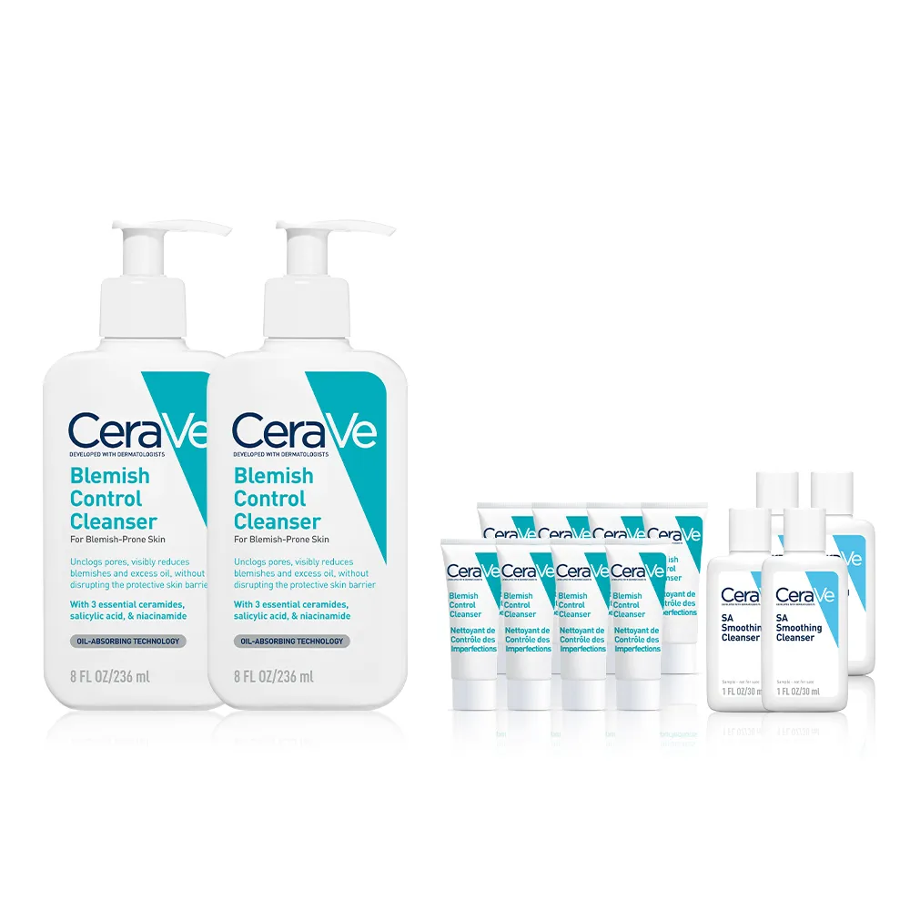 【CeraVe適樂膚】獨家限定★淨膚白泥抗粉痘潔面露 236ml 買2送抗痘12件超值組