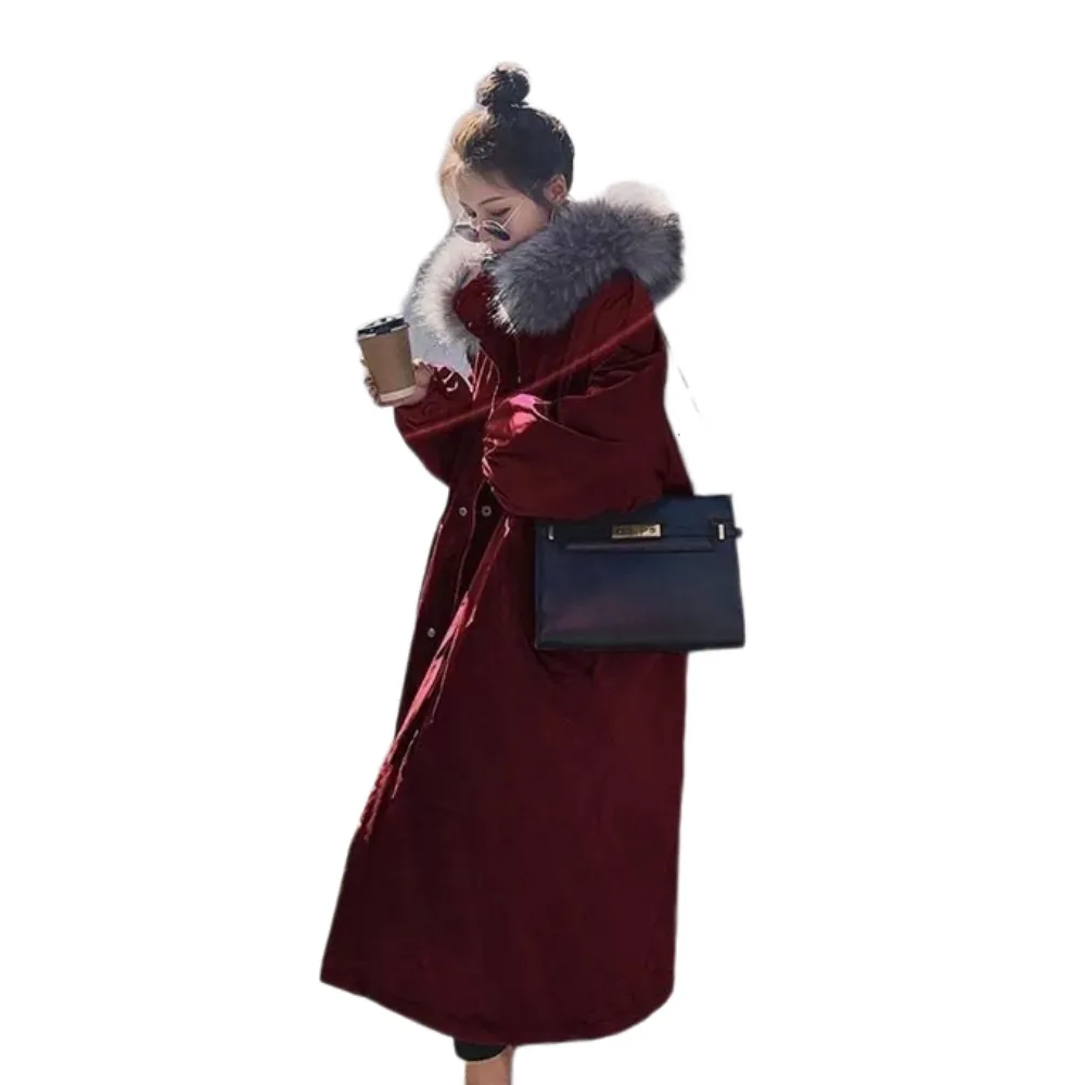 【巴黎精品】現貨+預購 鋪棉外套科技棉大衣麵包服(保暖設計款毛邊過膝素面女外套3色v1an33 5J)