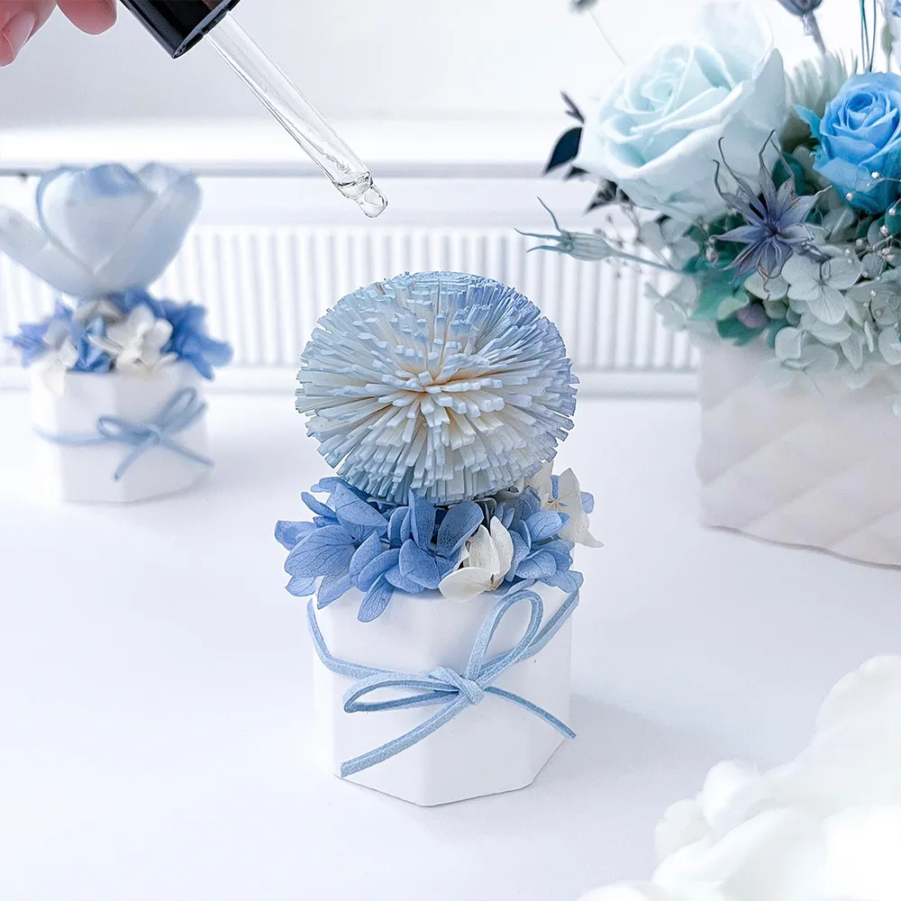 【Floral M】彩虹泡泡香氛擴香花藍色(擴香花/香氛花/花禮/香水精油/居家香氛/桌上裝飾/送禮)