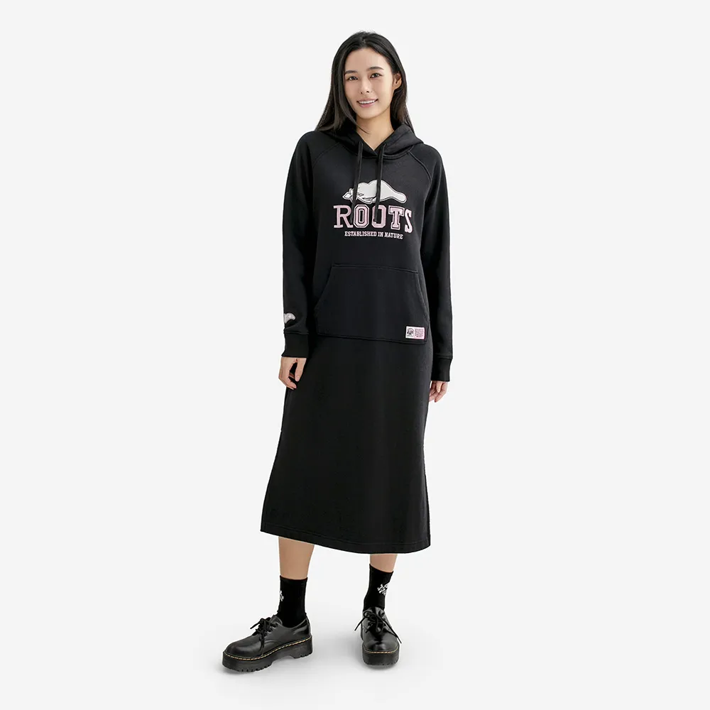 【Roots】Roots女裝- HERITAGE 連帽長洋裝(黑色)