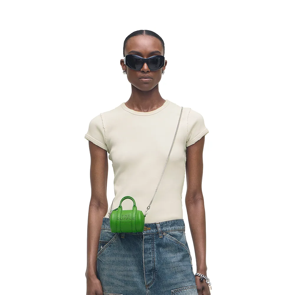 【MARC JACOBS】本季精選 MJ 奇異果綠迷你皮革圓筒斜背包