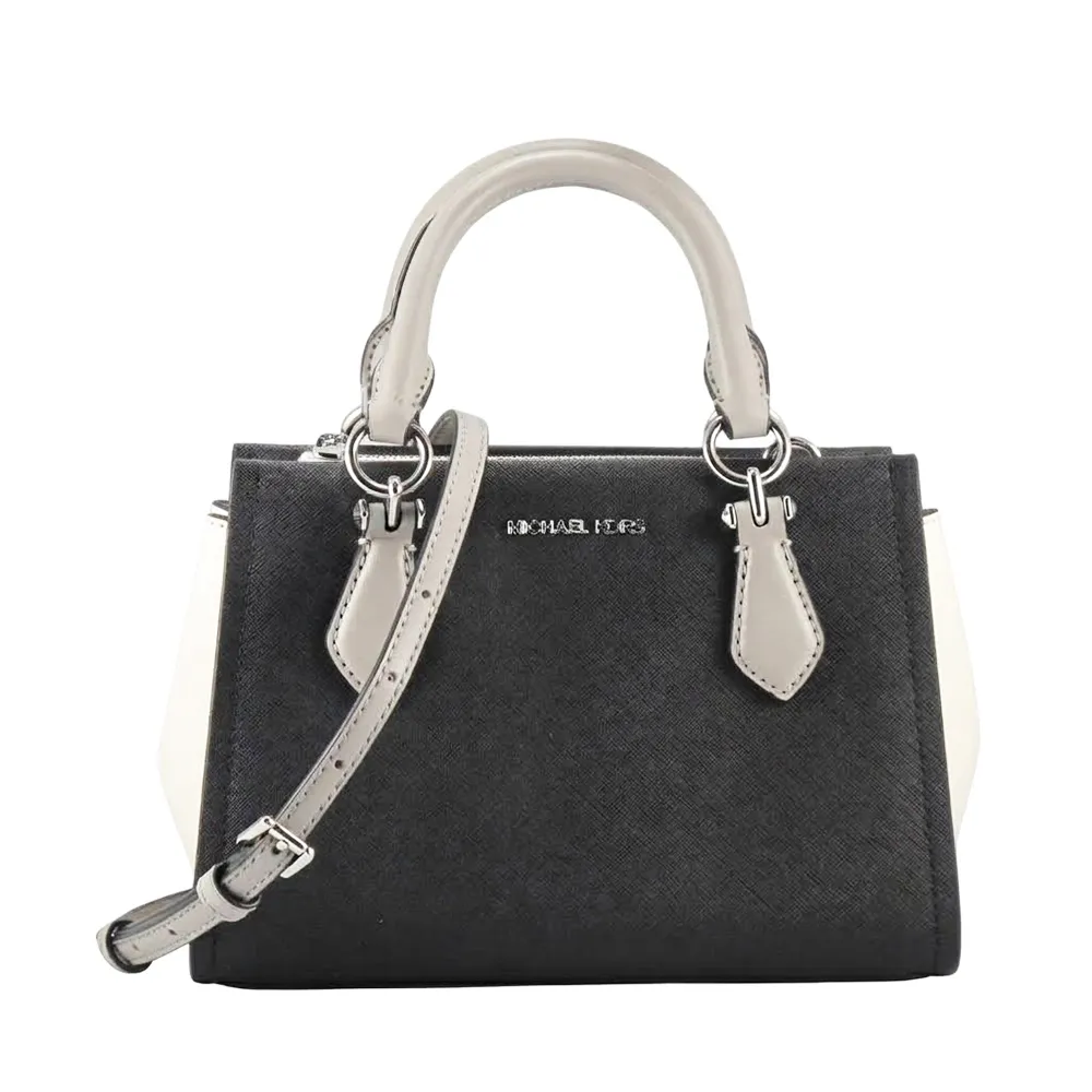 【Michael Kors】小包-MARILYN新款雙拼防刮三層手提/斜背/兩用包35F5G6AM1L(黑白)